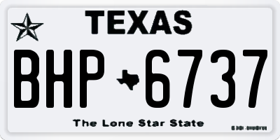 TX license plate BHP6737