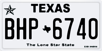 TX license plate BHP6740