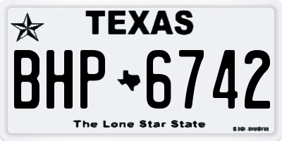 TX license plate BHP6742