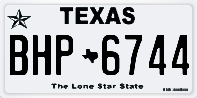 TX license plate BHP6744