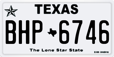 TX license plate BHP6746
