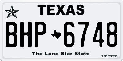 TX license plate BHP6748