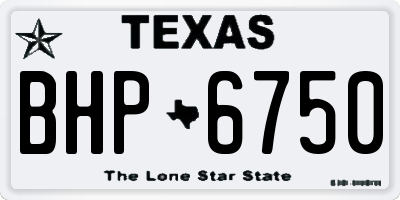 TX license plate BHP6750