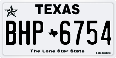 TX license plate BHP6754