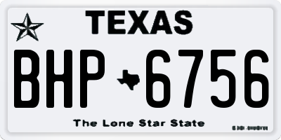 TX license plate BHP6756