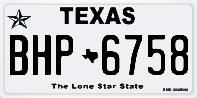 TX license plate BHP6758