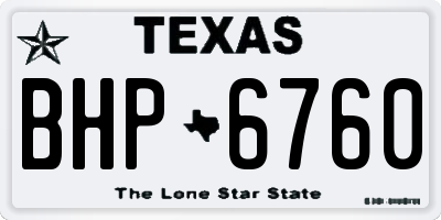 TX license plate BHP6760