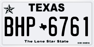TX license plate BHP6761