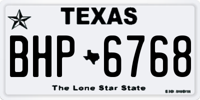 TX license plate BHP6768