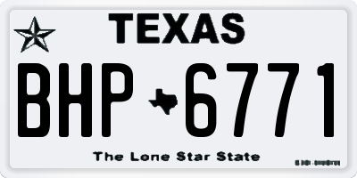 TX license plate BHP6771
