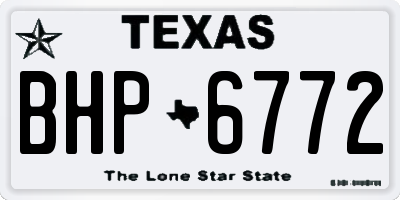 TX license plate BHP6772