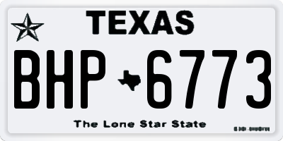 TX license plate BHP6773