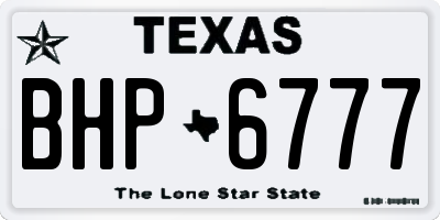 TX license plate BHP6777