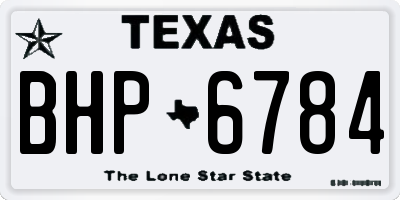 TX license plate BHP6784