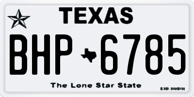 TX license plate BHP6785