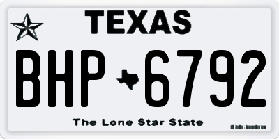 TX license plate BHP6792