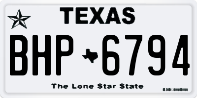 TX license plate BHP6794