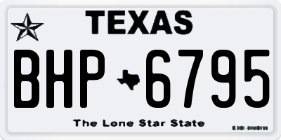 TX license plate BHP6795