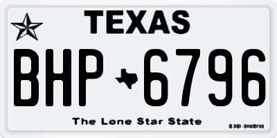 TX license plate BHP6796