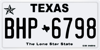 TX license plate BHP6798