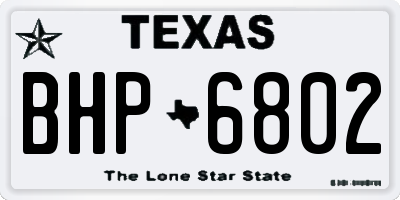 TX license plate BHP6802