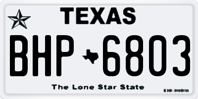 TX license plate BHP6803