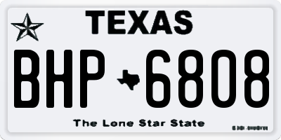 TX license plate BHP6808