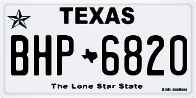 TX license plate BHP6820