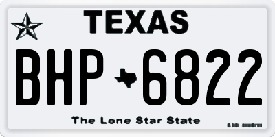 TX license plate BHP6822