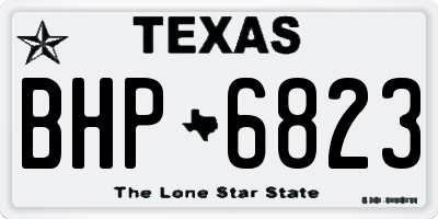 TX license plate BHP6823
