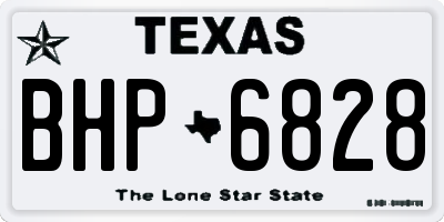 TX license plate BHP6828