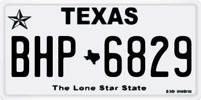 TX license plate BHP6829