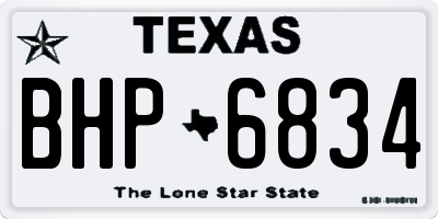 TX license plate BHP6834