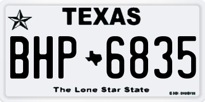 TX license plate BHP6835