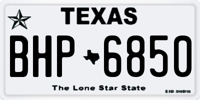 TX license plate BHP6850