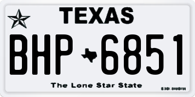 TX license plate BHP6851