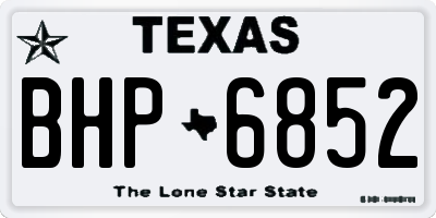 TX license plate BHP6852