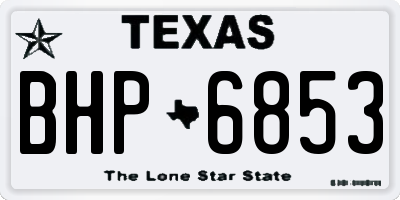 TX license plate BHP6853
