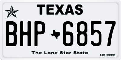 TX license plate BHP6857