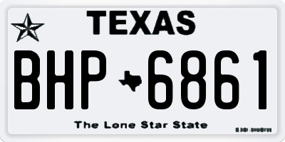 TX license plate BHP6861