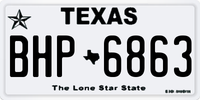 TX license plate BHP6863