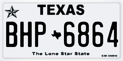 TX license plate BHP6864