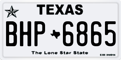 TX license plate BHP6865