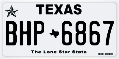TX license plate BHP6867