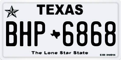 TX license plate BHP6868