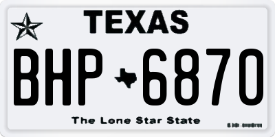 TX license plate BHP6870