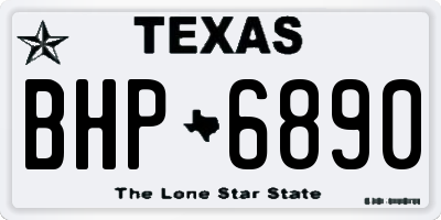 TX license plate BHP6890