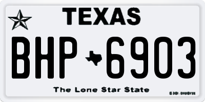 TX license plate BHP6903