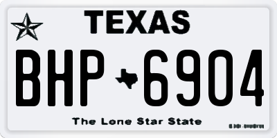 TX license plate BHP6904