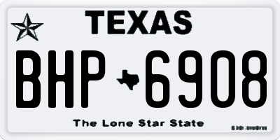 TX license plate BHP6908